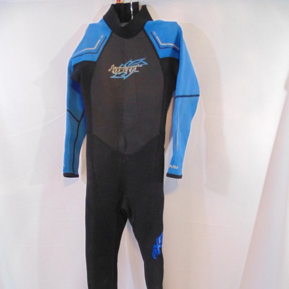 Hyperflex JUNIOR Size Access Full Body 3/2mm Back Zip Wetsuit, Black / Blue 14 - Picture 1 of 13